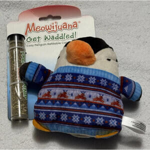 SMARTER PAW Meowijuana Organic Catnip Toy Cozy Penguin || NEW